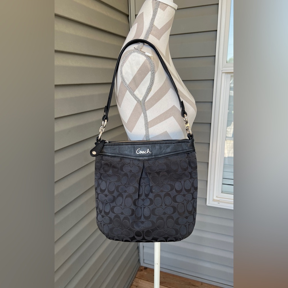 COACH Ashley Signature C Shoulder Bag Fabric/Leather